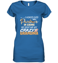 Crazy Grandma Partner in crime Women's V-Neck T-Shirt Women's V-Neck T-Shirt - belovedtshirt