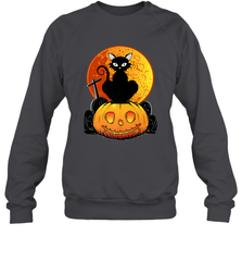 Happy Halloween Spooky Pumpkins Black Cat For Women Crewneck Sweatshirt Crewneck Sweatshirt - belovedtshirt