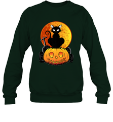 Happy Halloween Spooky Pumpkins Black Cat For Women Crewneck Sweatshirt Crewneck Sweatshirt - belovedtshirt
