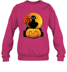 Happy Halloween Spooky Pumpkins Black Cat For Women Crewneck Sweatshirt Crewneck Sweatshirt - belovedtshirt