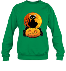 Happy Halloween Spooky Pumpkins Black Cat For Women Crewneck Sweatshirt Crewneck Sweatshirt - belovedtshirt