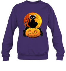 Happy Halloween Spooky Pumpkins Black Cat For Women Crewneck Sweatshirt Crewneck Sweatshirt - belovedtshirt