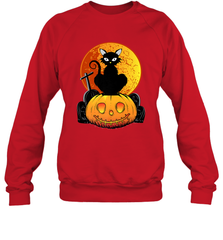Happy Halloween Spooky Pumpkins Black Cat For Women Crewneck Sweatshirt Crewneck Sweatshirt - belovedtshirt