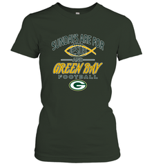 Sundays Are For Jesus and Green Bay Funny Christian Football 1 Women's T-Shirt Women's T-Shirt - belovedtshirt