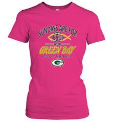 Sundays Are For Jesus and Green Bay Funny Christian Football 1 Women's T-Shirt Women's T-Shirt - belovedtshirt
