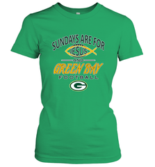 Sundays Are For Jesus and Green Bay Funny Christian Football 1 Women's T-Shirt Women's T-Shirt - belovedtshirt