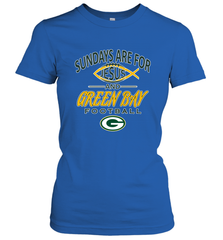 Sundays Are For Jesus and Green Bay Funny Christian Football 1 Women's T-Shirt Women's T-Shirt - belovedtshirt