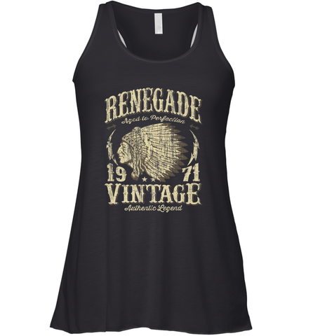 Vintage Made In 1971 T Shirt 47th Birthday Gift Women's Racerback Tank Women's Racerback Tank / Black / XS Women's Racerback Tank - belovedtshirt