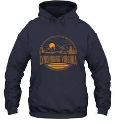 Vintage Lynchburg, Virginia Mountain Hiking Souvenir Print Hooded Sweatshirt