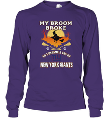 Broom Broke So I Became A Fan of New York Giants  NFL Halloween Costume Long Sleeve T-Shirt Long Sleeve T-Shirt - belovedtshirt