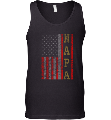 Cool Patriotic Napa US Flag Men's Tank Top Men's Tank Top / Black / XS Men's Tank Top - belovedtshirt
