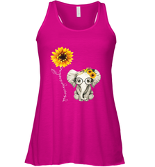 You Are My Sunshine Hippie Sunflower Elephant Gift Friend Women's Racerback Tank Women's Racerback Tank - belovedtshirt