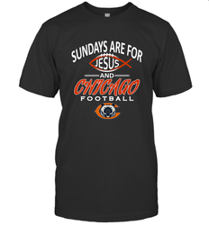 Sundays Are For Jesus and Chicago Funny Christian Football Men's T-Shirt