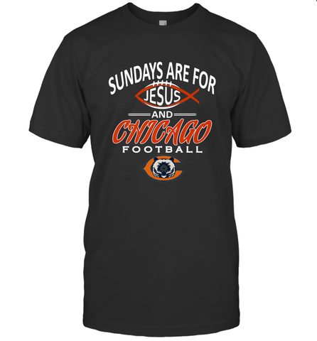 Sundays Are For Jesus and Chicago Funny Christian Football Men's T-Shirt Men's T-Shirt / Black / S Men's T-Shirt - belovedtshirt