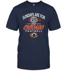 Sundays Are For Jesus and Chicago Funny Christian Football Men's T-Shirt