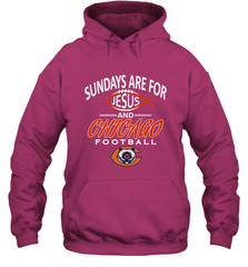 Sundays Are For Jesus and Chicago Funny Christian Football Hooded Sweatshirt Hooded Sweatshirt - belovedtshirt