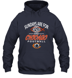 Sundays Are For Jesus and Chicago Funny Christian Football Hooded Sweatshirt