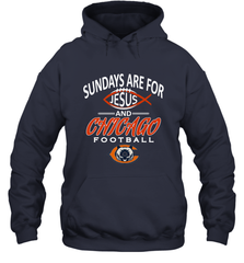 Sundays Are For Jesus and Chicago Funny Christian Football Hooded Sweatshirt Hooded Sweatshirt - belovedtshirt