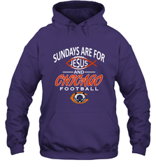 Sundays Are For Jesus and Chicago Funny Christian Football Hooded Sweatshirt Hooded Sweatshirt - belovedtshirt