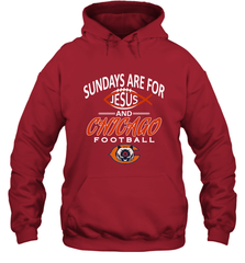 Sundays Are For Jesus and Chicago Funny Christian Football Hooded Sweatshirt Hooded Sweatshirt - belovedtshirt