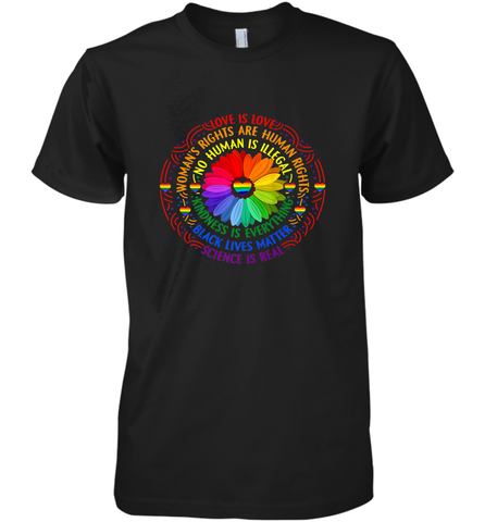 Rainbow Black Lives Matter Science LGBT Pride Flower Men's Premium T-Shirt Men's Premium T-Shirt / Black / XS Men's Premium T-Shirt - belovedtshirt