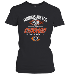 Sundays Are For Jesus and Chicago Funny Christian Football Women's T-Shirt