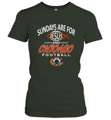 Sundays Are For Jesus and Chicago Funny Christian Football Women's T-Shirt Women's T-Shirt - belovedtshirt