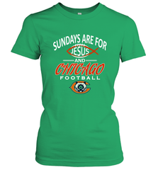 Sundays Are For Jesus and Chicago Funny Christian Football Women's T-Shirt Women's T-Shirt - belovedtshirt