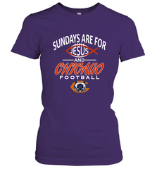 Sundays Are For Jesus and Chicago Funny Christian Football Women's T-Shirt Women's T-Shirt - belovedtshirt