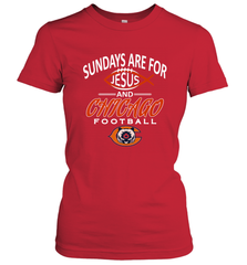 Sundays Are For Jesus and Chicago Funny Christian Football Women's T-Shirt Women's T-Shirt - belovedtshirt