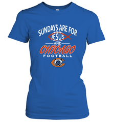 Sundays Are For Jesus and Chicago Funny Christian Football Women's T-Shirt Women's T-Shirt - belovedtshirt