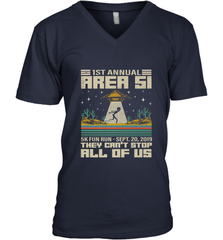 Storm Area 51 5K Fun Run They Can't Stop Us All Vintage UFO Men's V-Neck Men's V-Neck - belovedtshirt