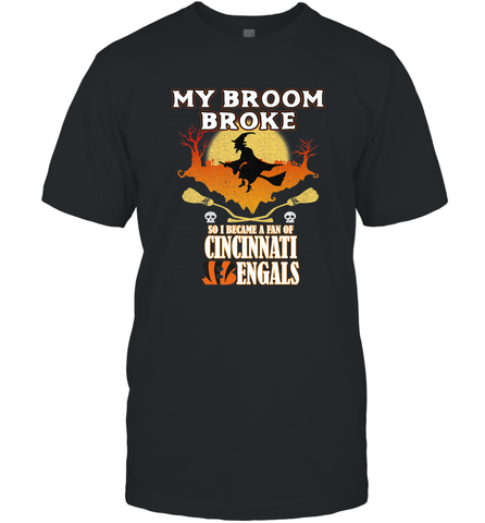 Broom Broke So I Became A fan of Cincinnati Bengals Halloween Costume Men's T-Shirt Men's T-Shirt / Black / S Men's T-Shirt - belovedtshirt