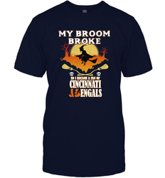 Broom Broke So I Became A fan of Cincinnati Bengals Halloween Costume Men's T-Shirt