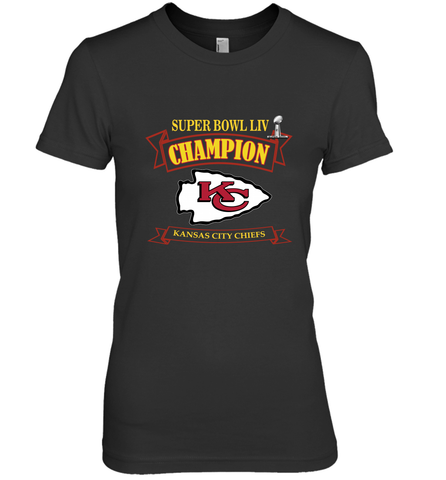 Kansas City Chiefs NFL Pro Line by Fanatics Super Bowl LIV Champions Women's Premium T-Shirt Women's Premium T-Shirt / Black / XS Women's Premium T-Shirt - belovedtshirt