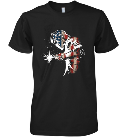 Welder American Flag USA Patriotic Welder Gift Men's Premium T-Shirt Men's Premium T-Shirt / Black / XS Men's Premium T-Shirt - belovedtshirt