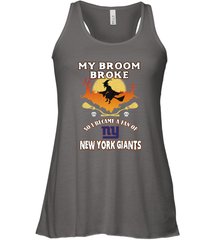 Broom Broke So I Became A Fan of New York Giants  NFL Halloween Costume Women's Racerback Tank Women's Racerback Tank - belovedtshirt