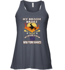 Broom Broke So I Became A Fan of New York Giants  NFL Halloween Costume Women's Racerback Tank Women's Racerback Tank - belovedtshirt