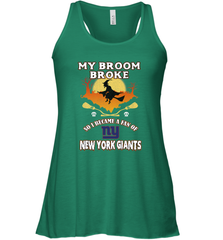 Broom Broke So I Became A Fan of New York Giants  NFL Halloween Costume Women's Racerback Tank Women's Racerback Tank - belovedtshirt