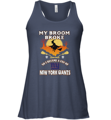 Broom Broke So I Became A Fan of New York Giants  NFL Halloween Costume Women's Racerback Tank Women's Racerback Tank - belovedtshirt