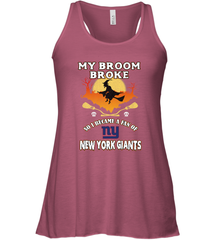 Broom Broke So I Became A Fan of New York Giants  NFL Halloween Costume Women's Racerback Tank Women's Racerback Tank - belovedtshirt