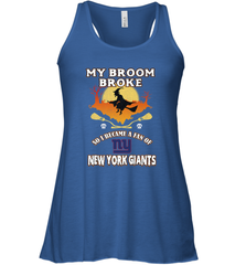 Broom Broke So I Became A Fan of New York Giants  NFL Halloween Costume Women's Racerback Tank Women's Racerback Tank - belovedtshirt