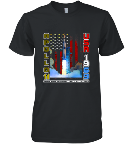 Apollo 11 50th Anniversary Moon Landing 1969 2019 Science Men's Premium T-Shirt Men's Premium T-Shirt / Black / XS Men's Premium T-Shirt - belovedtshirt