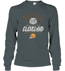 Sundays Are For Jesus and Cleveland Funny Christian Football Long Sleeve T-Shirt Long Sleeve T-Shirt - belovedtshirt