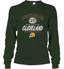 Sundays Are For Jesus and Cleveland Funny Christian Football Long Sleeve T-Shirt Long Sleeve T-Shirt - belovedtshirt