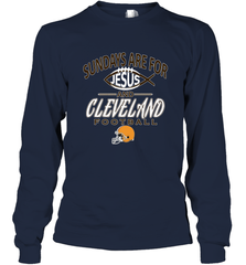 Sundays Are For Jesus and Cleveland Funny Christian Football Long Sleeve T-Shirt Long Sleeve T-Shirt - belovedtshirt