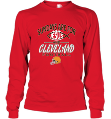 Sundays Are For Jesus and Cleveland Funny Christian Football Long Sleeve T-Shirt Long Sleeve T-Shirt - belovedtshirt