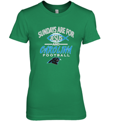 Sundays Are For Jesus and Carolina Funny Christian Football Women's Premium T-Shirt Women's Premium T-Shirt - belovedtshirt