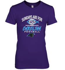 Sundays Are For Jesus and Carolina Funny Christian Football Women's Premium T-Shirt Women's Premium T-Shirt - belovedtshirt