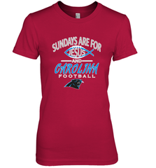 Sundays Are For Jesus and Carolina Funny Christian Football Women's Premium T-Shirt Women's Premium T-Shirt - belovedtshirt